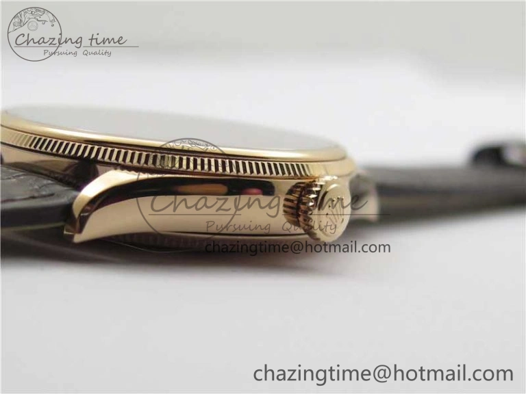Chic Cellini RG KZF 1:1 Best Edition White Dial Roman Markers on Brown Leather Strap SA 2778