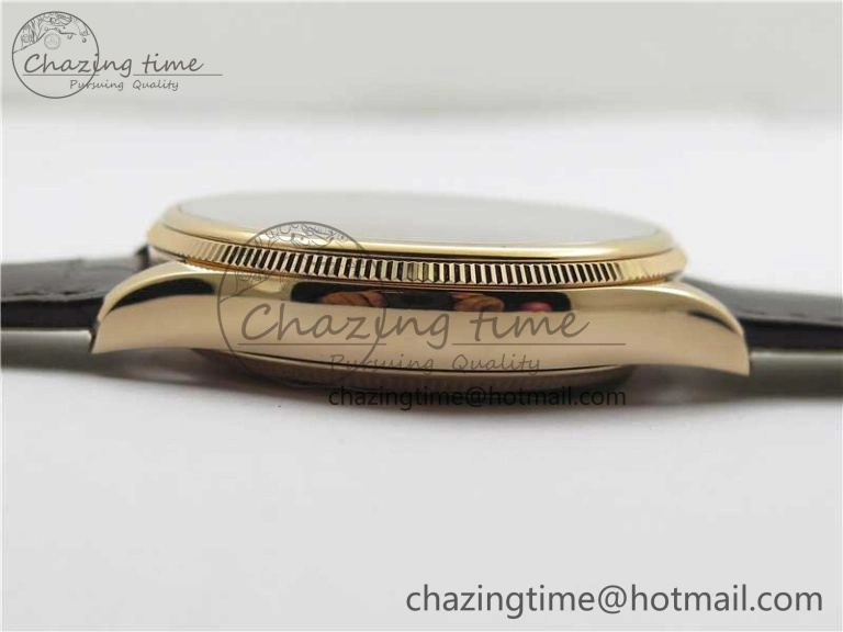 Chic Cellini RG KZF 1:1 Best Edition White Dial Roman Markers on Brown Leather Strap SA 2778
