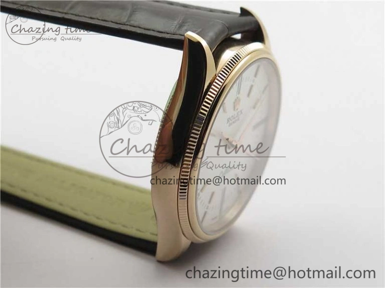 Chic Cellini RG KZF 1:1 Best Edition White Dial Roman Markers on Brown Leather Strap SA 2778