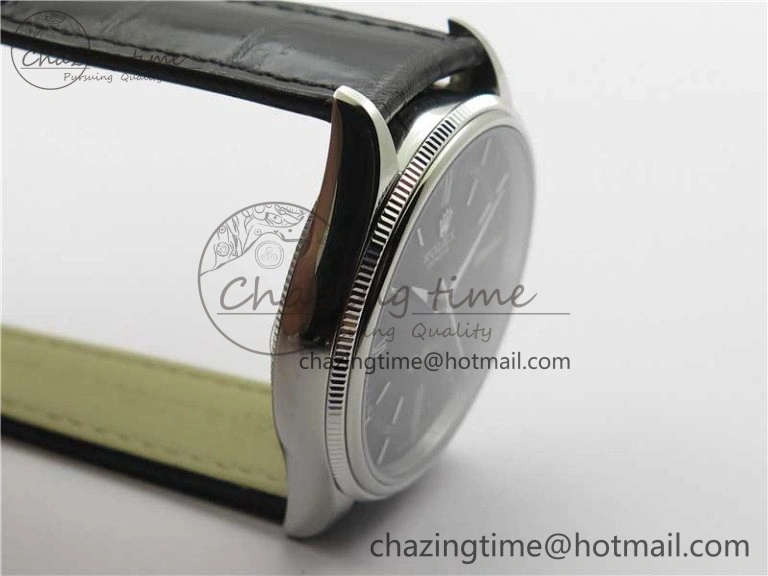 Minimalist Cellini SS KZF 1:1 Best Edition Black Dial on Black Leather Strap SA 2782