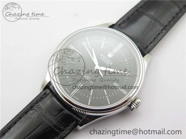 Minimalist Cellini SS KZF 1:1 Best Edition Black Dial on Black Leather Strap SA 2782