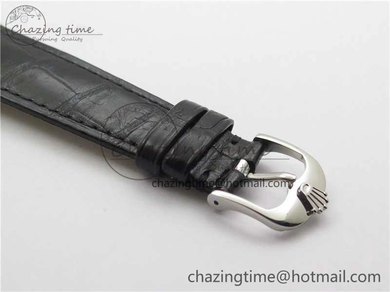 Cellini SS KZF 1:1 Best Edition White Dial Roman Markers on Black Leather Strap SA Unisex 2780