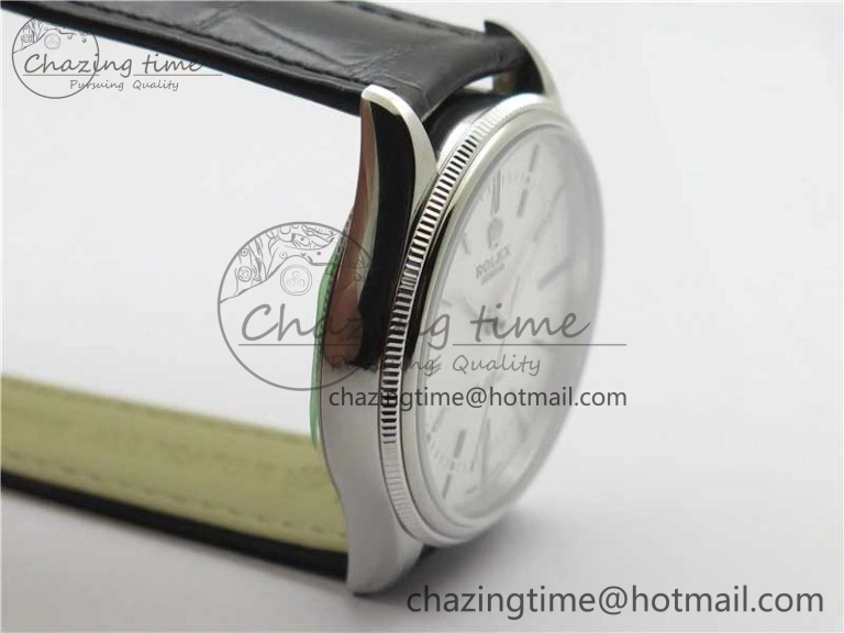 Cellini SS KZF 1:1 Best Edition White Dial Roman Markers on Black Leather Strap SA Unisex 2780