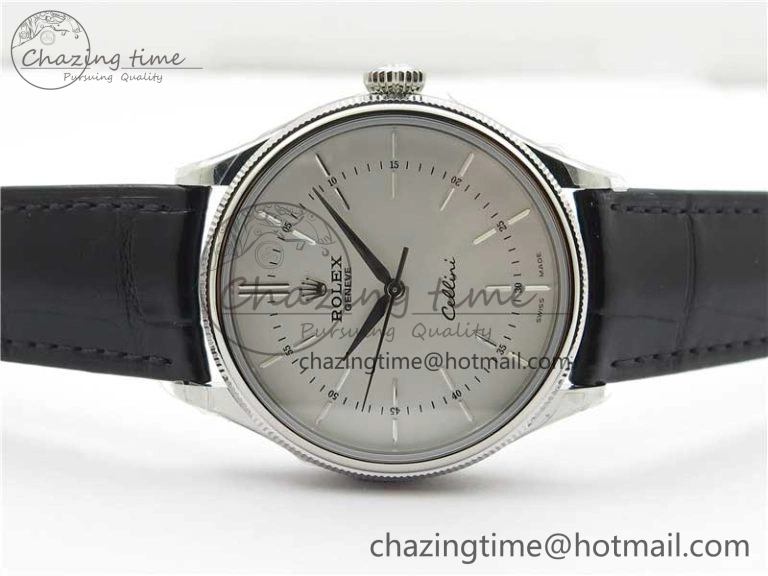 Cellini SS KZF 1:1 Best Edition White Dial Stick Markers on Black Leather Strap SA Breathable 2781
