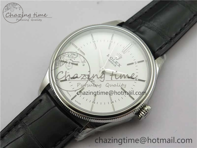 Cellini SS KZF 1:1 Best Edition White Dial Stick Markers on Black Leather Strap SA Breathable 2781