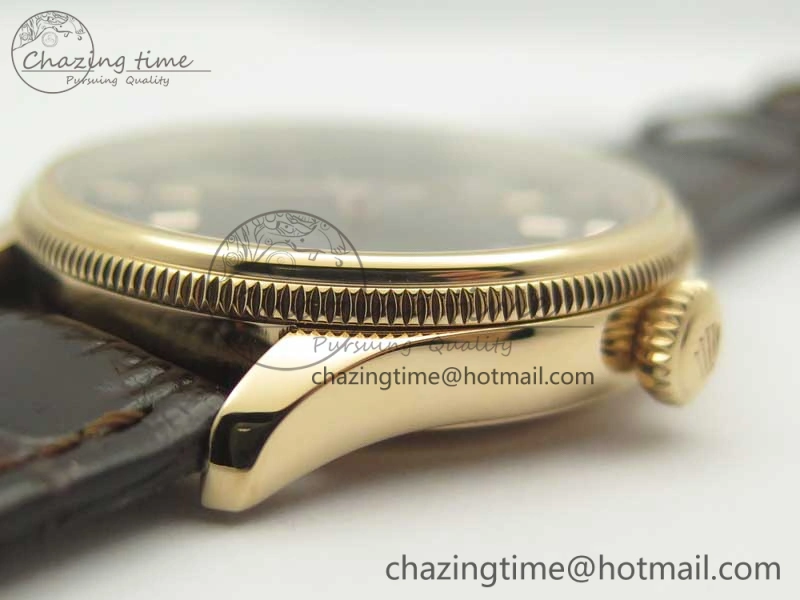 Premium Cellini Time 50509 RG MKF Best Edition Black Dial Roman Marker on Brown Leather Strap A3132 V 3406