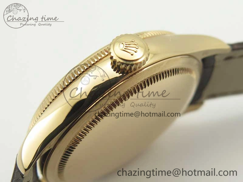 Premium Cellini Time 50509 RG MKF Best Edition Black Dial Roman Marker on Brown Leather Strap A3132 V 3406