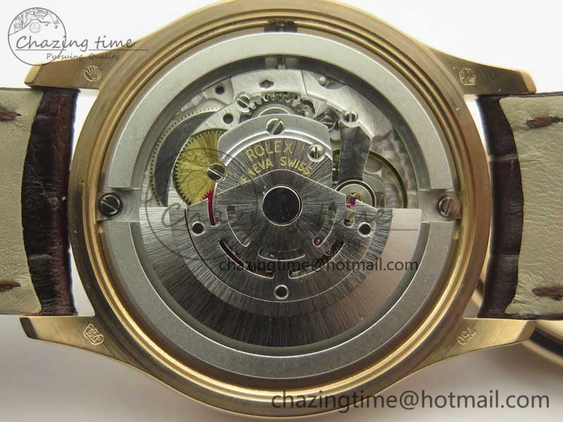 Premium Cellini Time 50509 RG MKF Best Edition Black Dial Roman Marker on Brown Leather Strap A3132 V 3406