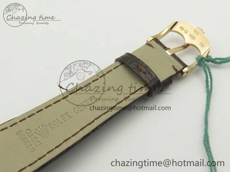 Premium Cellini Time 50509 RG MKF Best Edition Black Dial Roman Marker on Brown Leather Strap A3132 V 3406