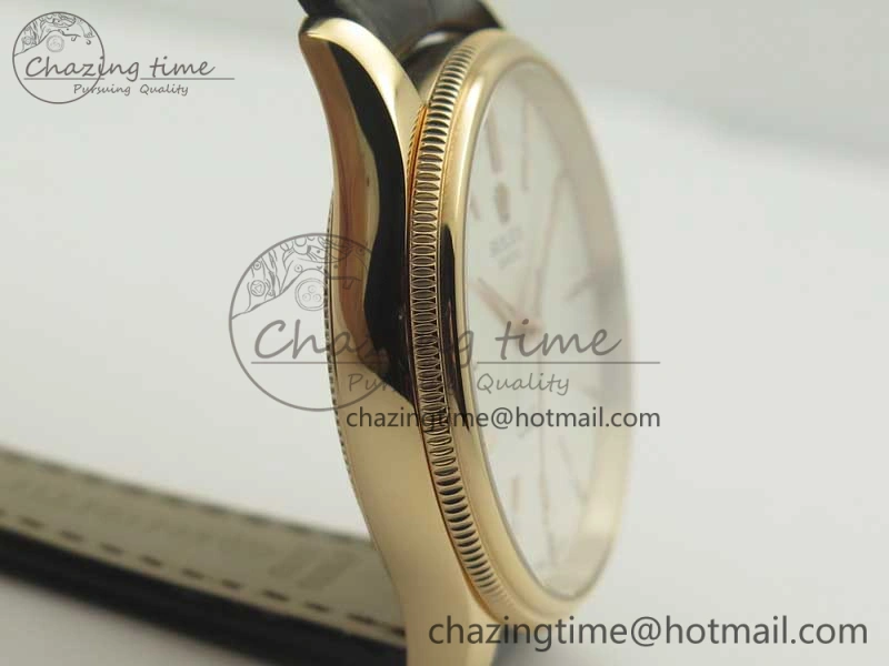 Cellini Time 50509 RG MKF Best Edition White Dial Sticks Marker on Brown Leather Strap A3132 V HighQuality 3405