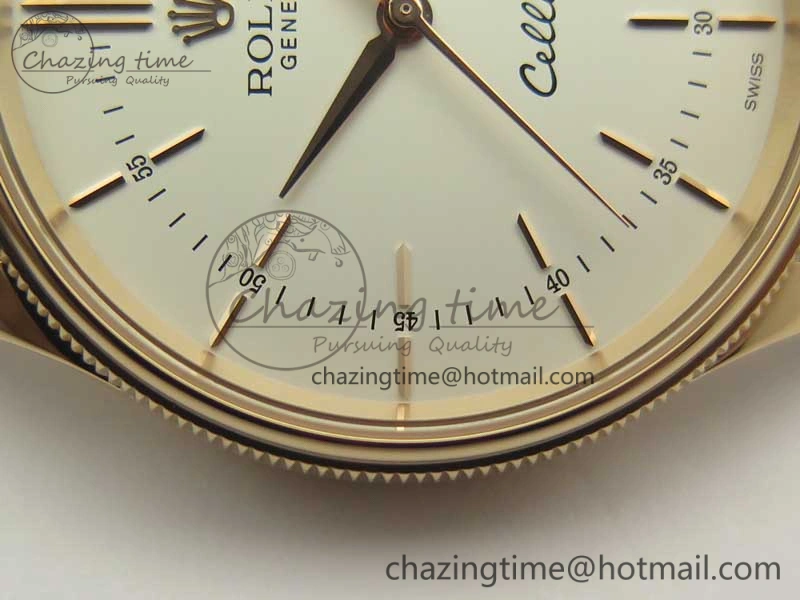 Cellini Time 50509 RG MKF Best Edition White Dial Sticks Marker on Brown Leather Strap A3132 V HighQuality 3405