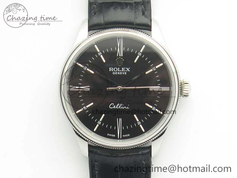 SportInspired Cellini Time 50509 SS MKF Best Edition Black Dial Roman Marker on Black Leather Strap A3132 V 3408