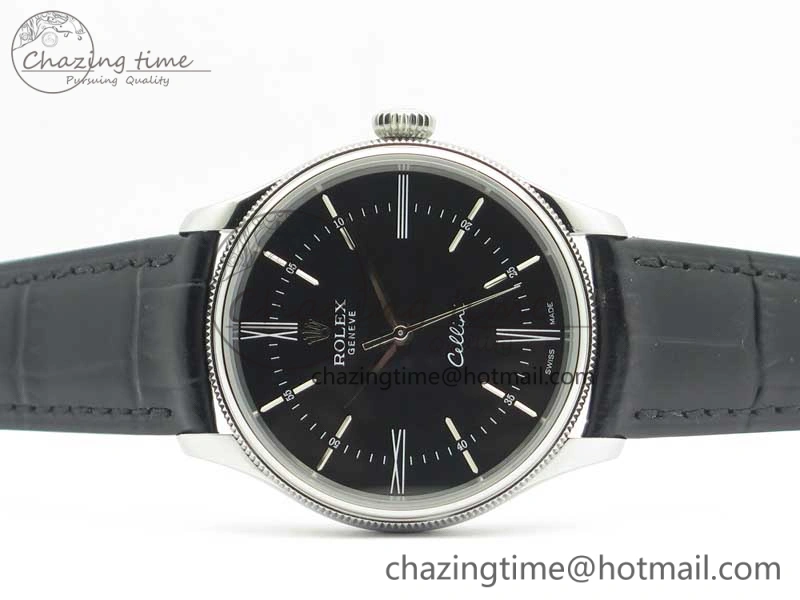 SportInspired Cellini Time 50509 SS MKF Best Edition Black Dial Roman Marker on Black Leather Strap A3132 V 3408