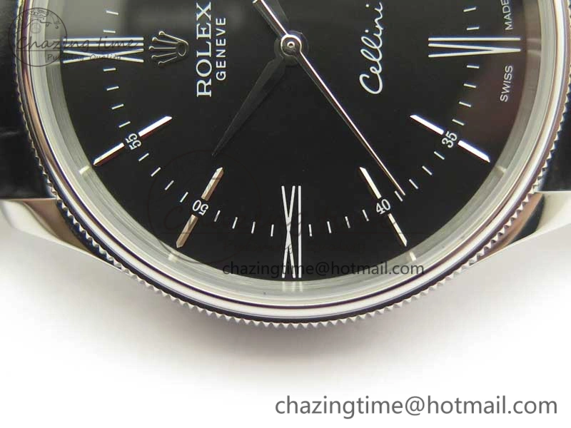 SportInspired Cellini Time 50509 SS MKF Best Edition Black Dial Roman Marker on Black Leather Strap A3132 V 3408