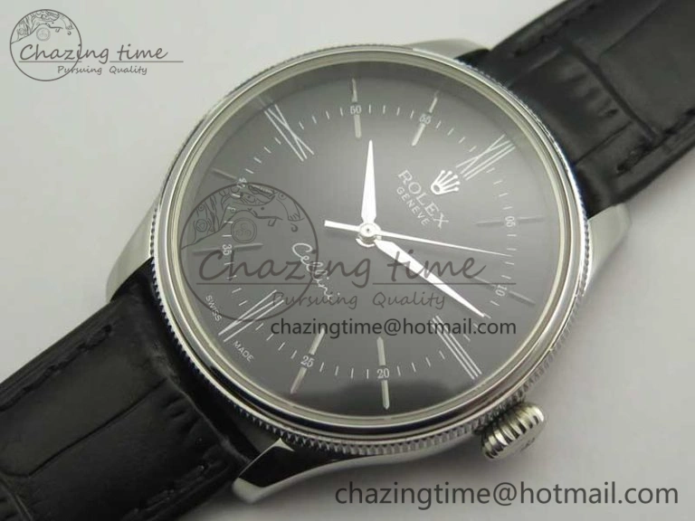 SportInspired Cellini Time 50509 SS MKF Best Edition Black Dial Roman Marker on Black Leather Strap A3132 V 3408