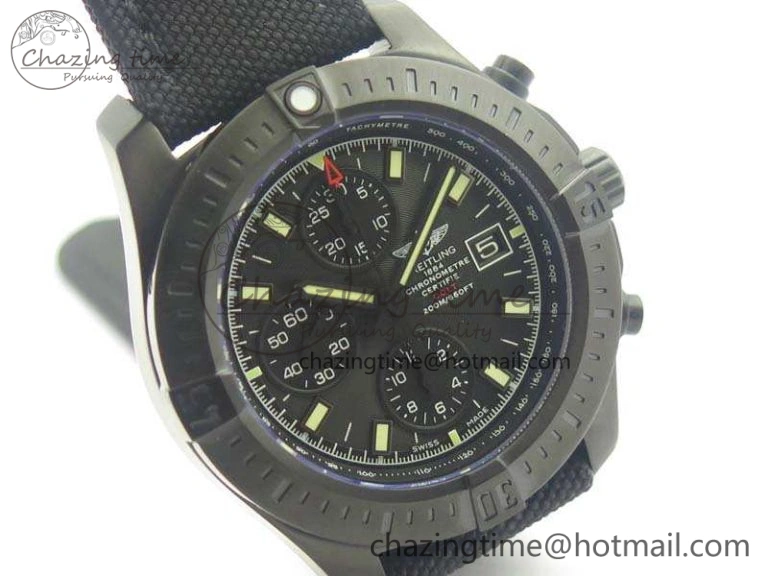 Cozy Challenger Chronograph DLC Black Dial On Nylon Strap A 5666