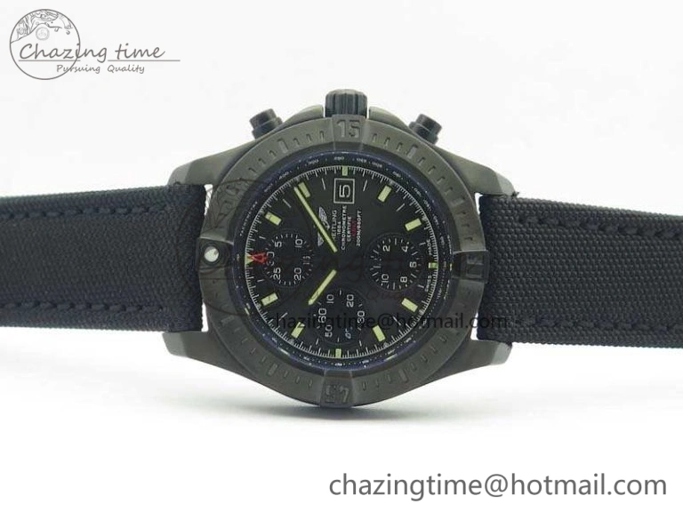 Cozy Challenger Chronograph DLC Black Dial On Nylon Strap A 5666