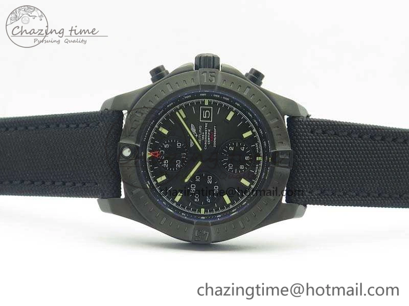 Cozy Challenger Chronograph DLC Black Dial On Nylon Strap A 5666