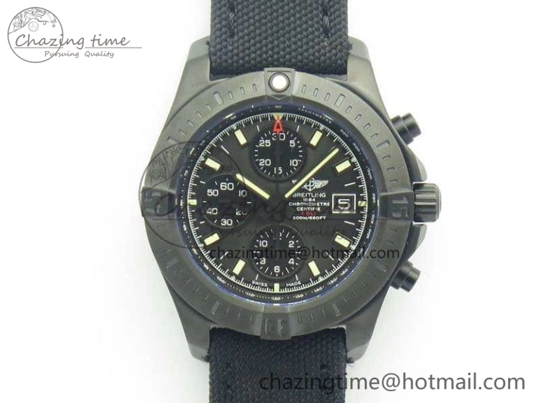 Cozy Challenger Chronograph DLC Black Dial On Nylon Strap A 5666