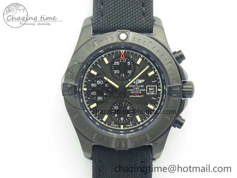 Cozy Challenger Chronograph DLC Black Dial On Nylon Strap A 5666