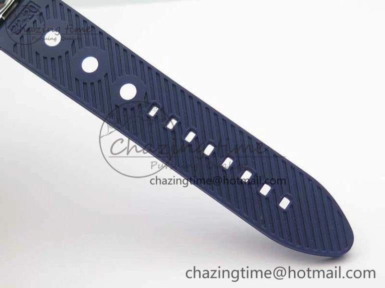 BestValue Challenger Chronograph SS Blue Dial On Rubber Strap A7750 (Free Rubber Strap) 5679