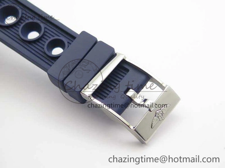 BestValue Challenger Chronograph SS Blue Dial On Rubber Strap A7750 (Free Rubber Strap) 5679