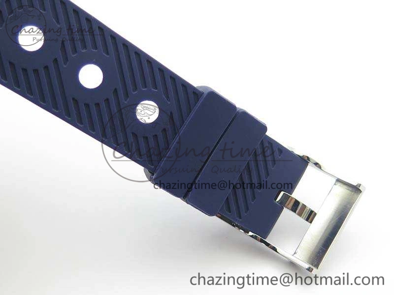 BestValue Challenger Chronograph SS Blue Dial On Rubber Strap A7750 (Free Rubber Strap) 5679