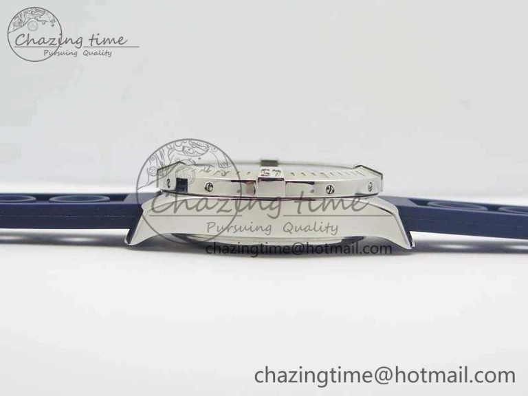 BestValue Challenger Chronograph SS Blue Dial On Rubber Strap A7750 (Free Rubber Strap) 5679