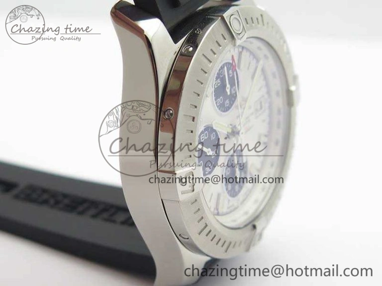 Versatile Challenger Chronograph SS White Dial On Rubber Strap A7750 (Free Rubber Strap) 5678