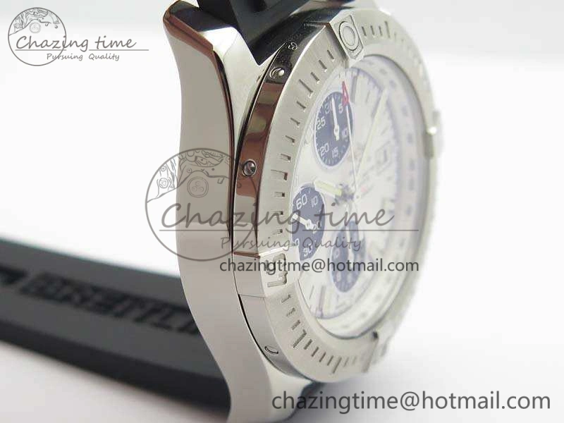 Versatile Challenger Chronograph SS White Dial On Rubber Strap A7750 (Free Rubber Strap) 5678