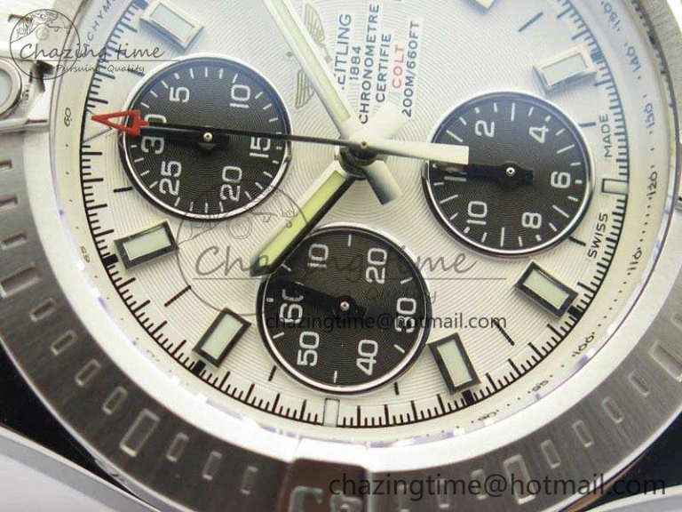 Versatile Challenger Chronograph SS White Dial On Rubber Strap A7750 (Free Rubber Strap) 5678