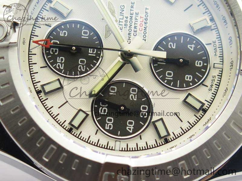 Versatile Challenger Chronograph SS White Dial On Rubber Strap A7750 (Free Rubber Strap) 5678