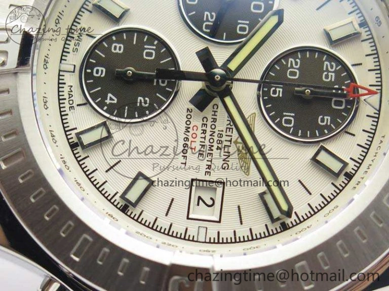 Versatile Challenger Chronograph SS White Dial On Rubber Strap A7750 (Free Rubber Strap) 5678