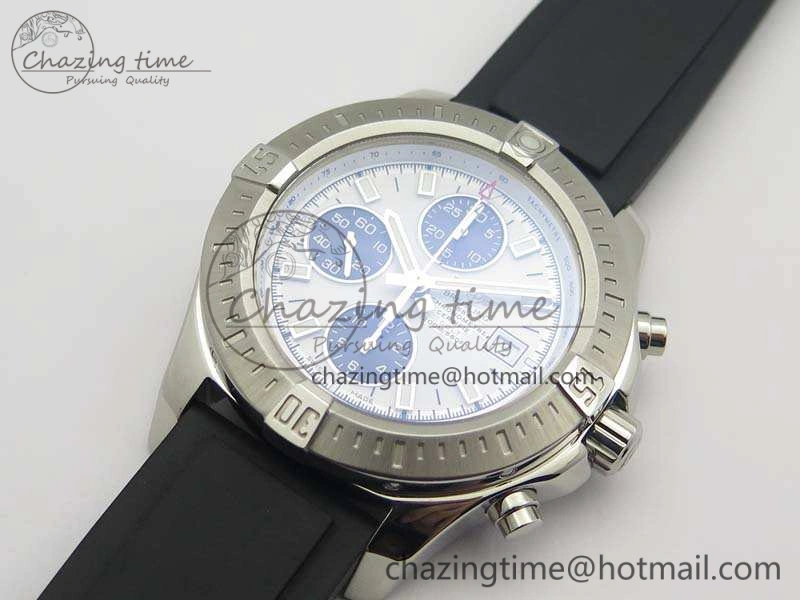 Versatile Challenger Chronograph SS White Dial On Rubber Strap A7750 (Free Rubber Strap) 5678
