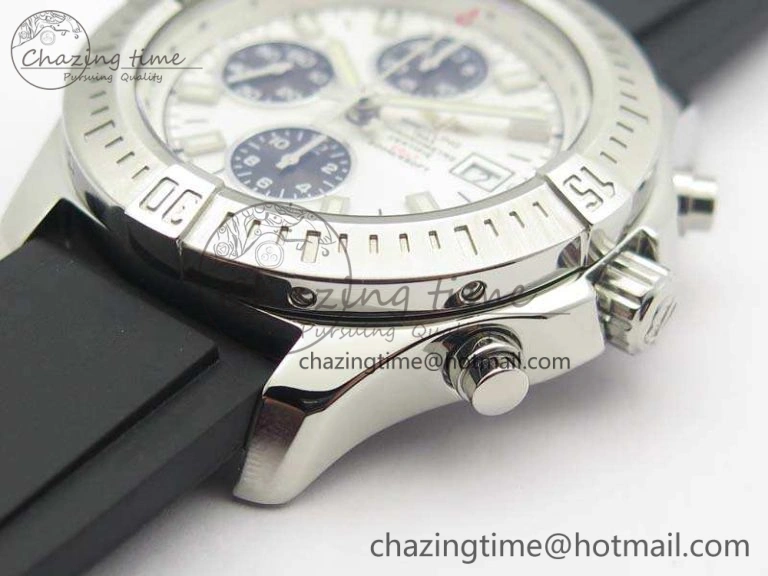 Versatile Challenger Chronograph SS White Dial On Rubber Strap A7750 (Free Rubber Strap) 5678