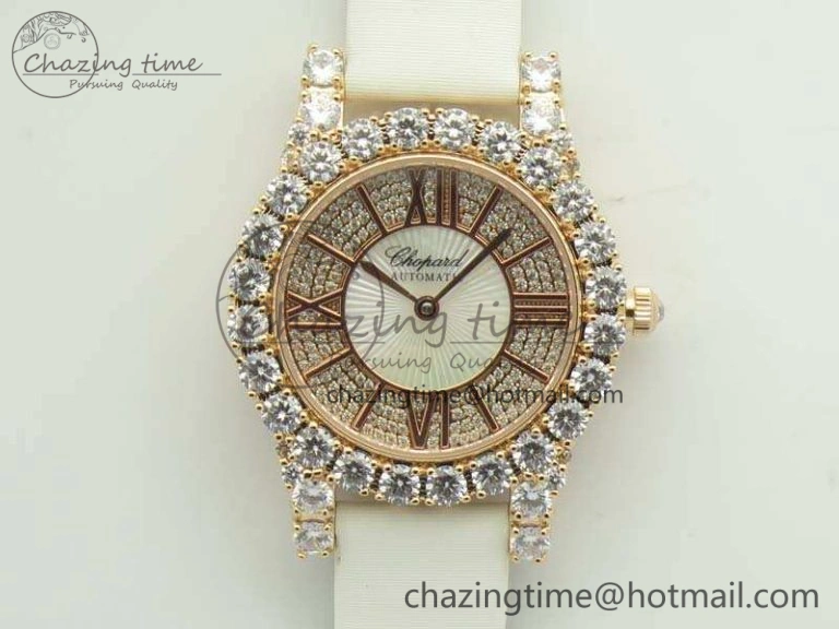 Chopard 139419 Diamonds Ladies RG White MOP Diamond Dial Miyota DailyWear 6400