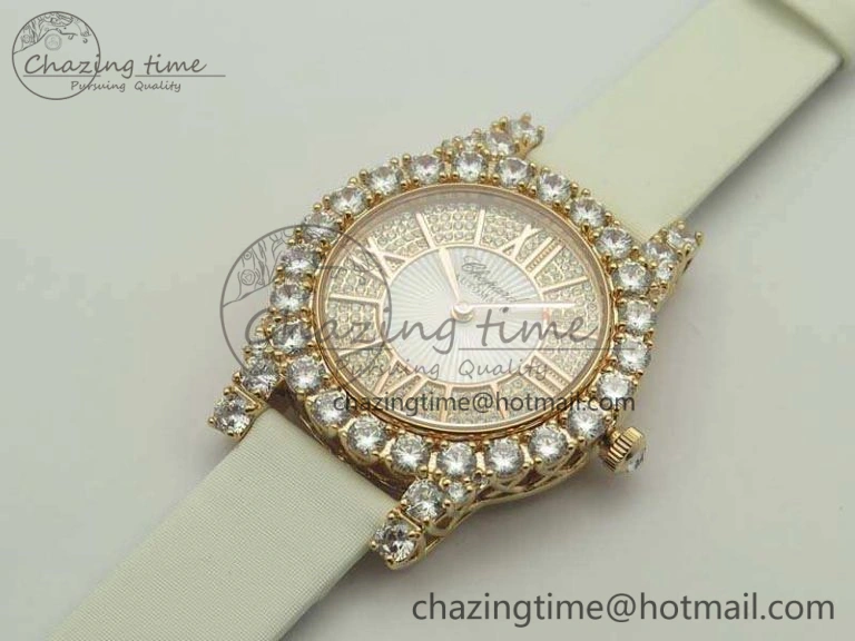 Chopard 139419 Diamonds Ladies RG White MOP Diamond Dial Miyota DailyWear 6400