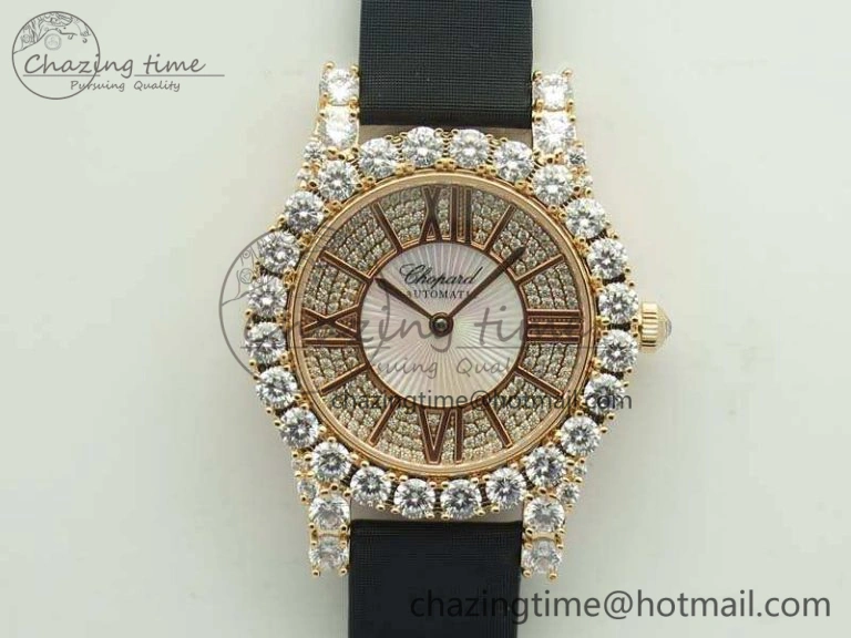 Chopard 139419 Diamonds Ladies RG White MOP Diamond Dial Miyota DailyWear 6400