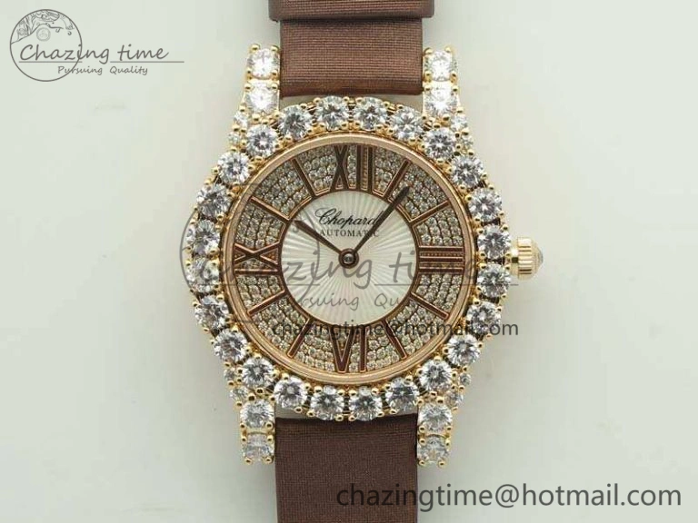 Chopard 139419 Diamonds Ladies RG White MOP Diamond Dial Miyota DailyWear 6400