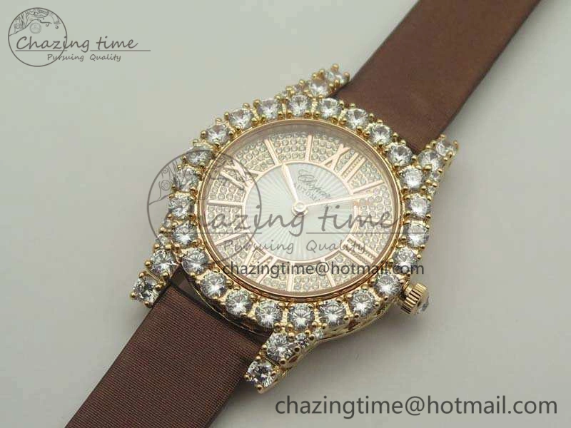 Chopard 139419 Diamonds Ladies RG White MOP Diamond Dial Miyota DailyWear 6400