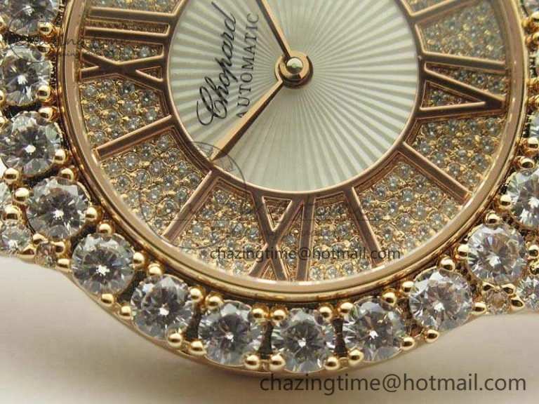 Chopard 139419 Diamonds Ladies RG White MOP Diamond Dial Miyota DailyWear 6400