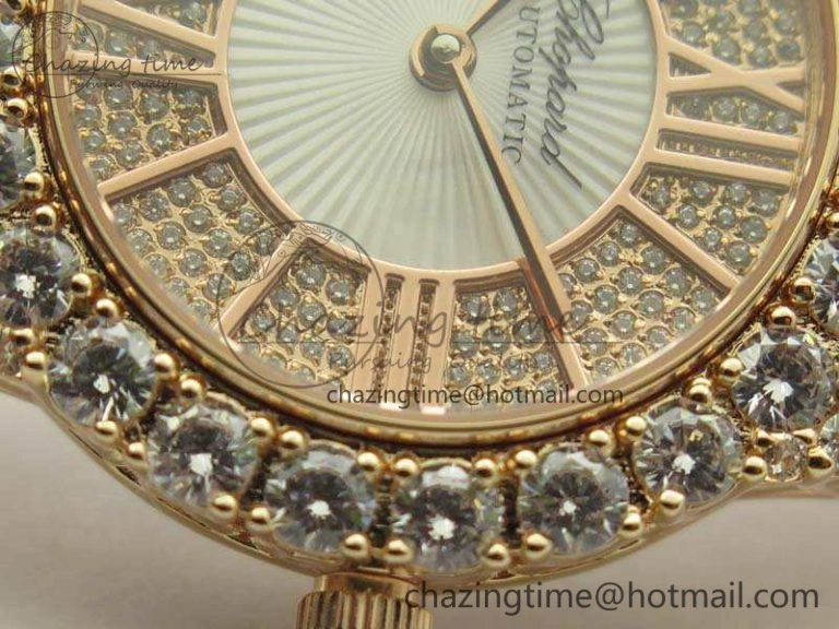 Chopard 139419 Diamonds Ladies RG White MOP Diamond Dial Miyota DailyWear 6400