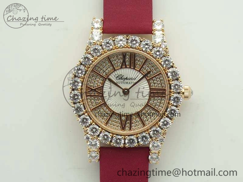 Chopard 139419 Diamonds Ladies RG White MOP Diamond Dial Miyota DailyWear 6400