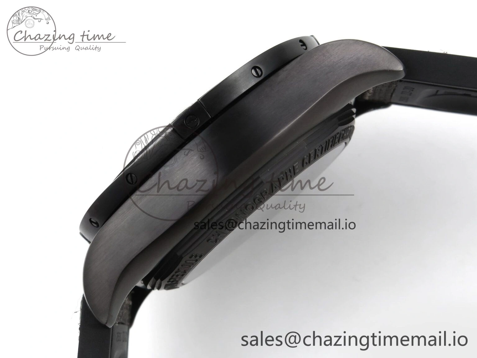 Vibrant Chronomat 44 Blacksteel APSF 1:1 Best Edition Black Dial on Gray Nylon Strap A 5496