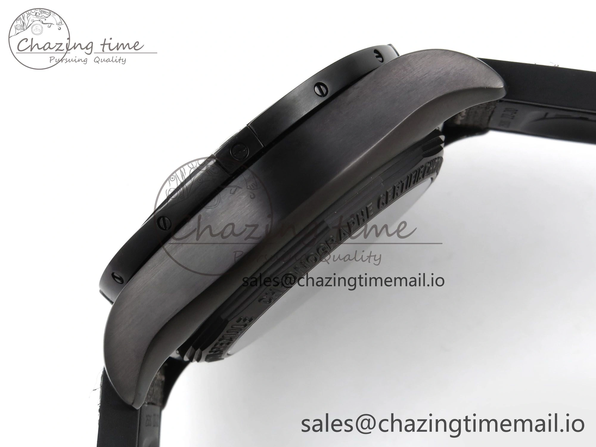 Vibrant Chronomat 44 Blacksteel APSF 1:1 Best Edition Black Dial on Gray Nylon Strap A 5496