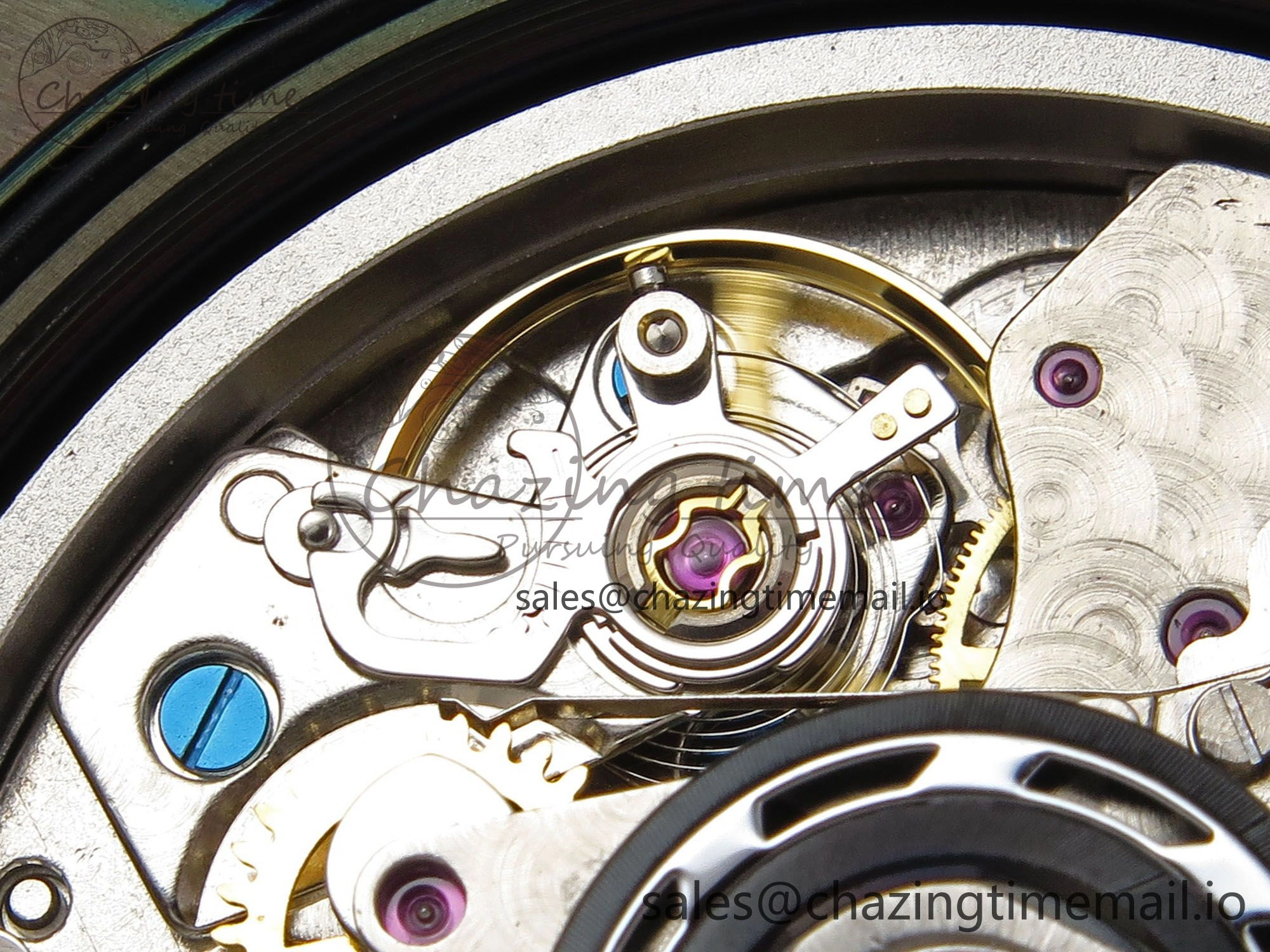 Vibrant Chronomat 44 Blacksteel APSF 1:1 Best Edition Black Dial on Gray Nylon Strap A 5496