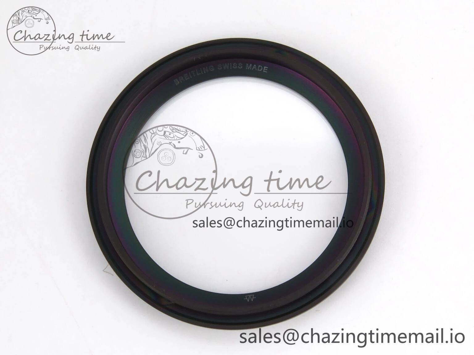 Vibrant Chronomat 44 Blacksteel APSF 1:1 Best Edition Black Dial on Gray Nylon Strap A 5496