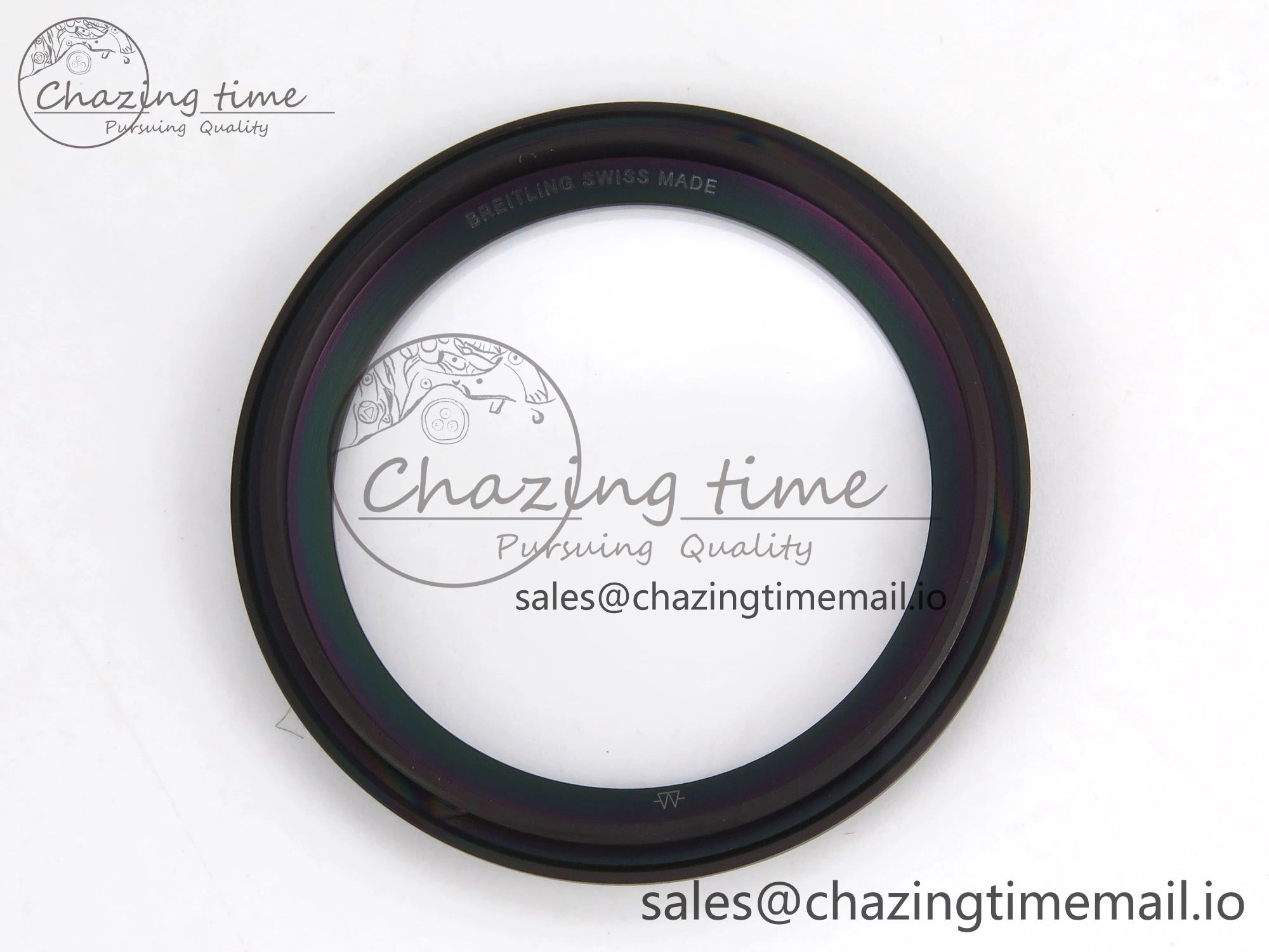 Vibrant Chronomat 44 Blacksteel APSF 1:1 Best Edition Black Dial on Gray Nylon Strap A 5496