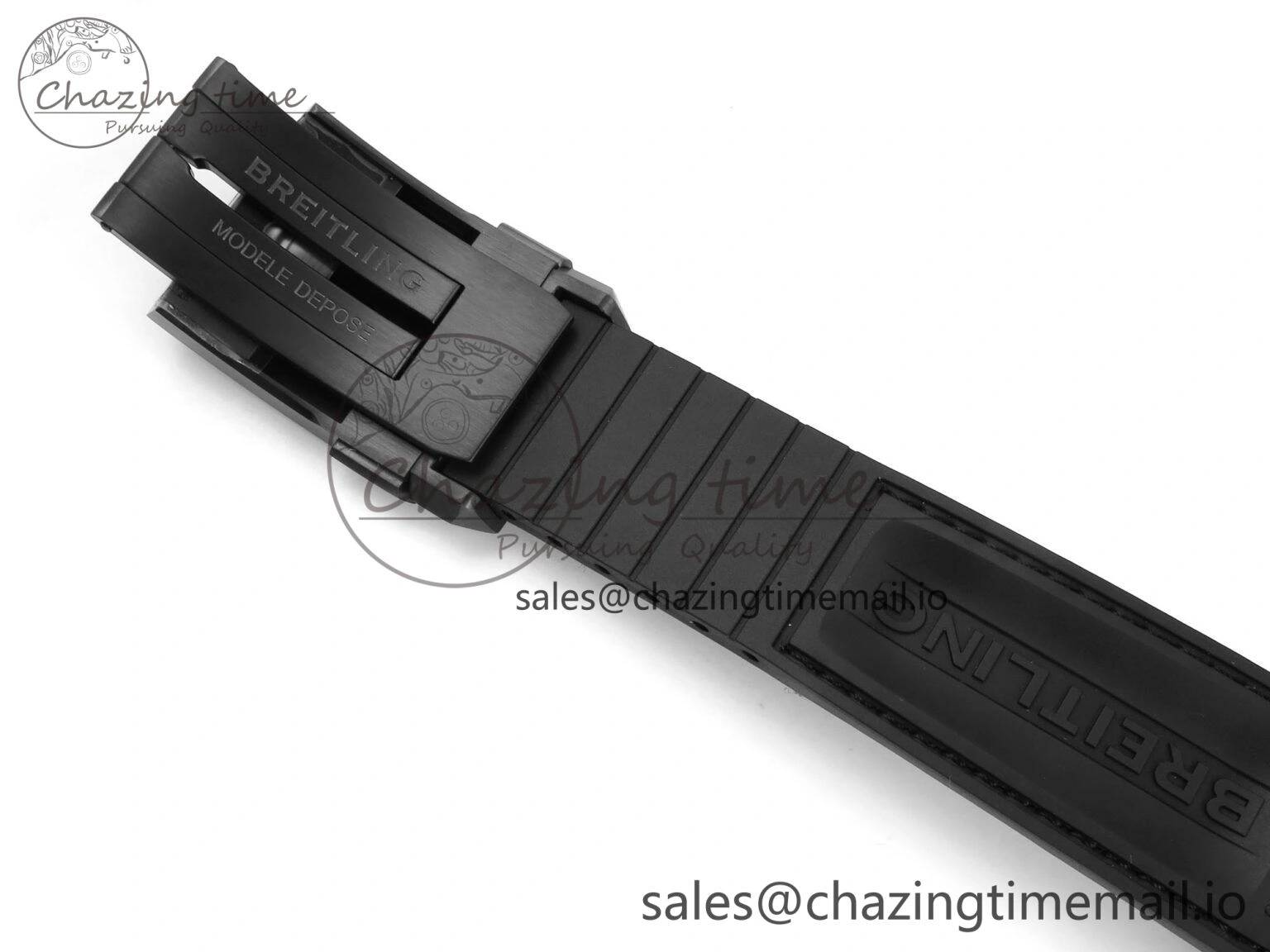 Vibrant Chronomat 44 Blacksteel APSF 1:1 Best Edition Black Dial on Gray Nylon Strap A 5496