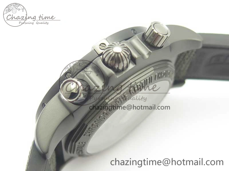 Chronomat 44mm Blacksteel GF 1:1 Special Edition Black Dial on Black Rubber Strap A Bold 5614